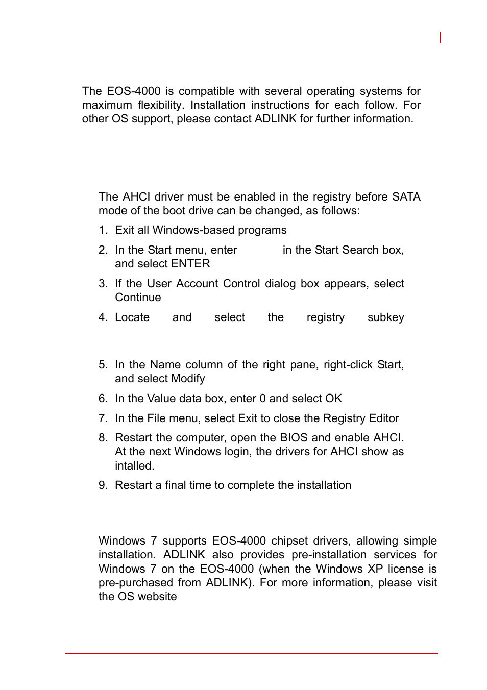 6 operating system installation, 1 windows 7, Operating system installation | Windows 7 | ADLINK EOS-4000 User Manual | Page 49 / 80