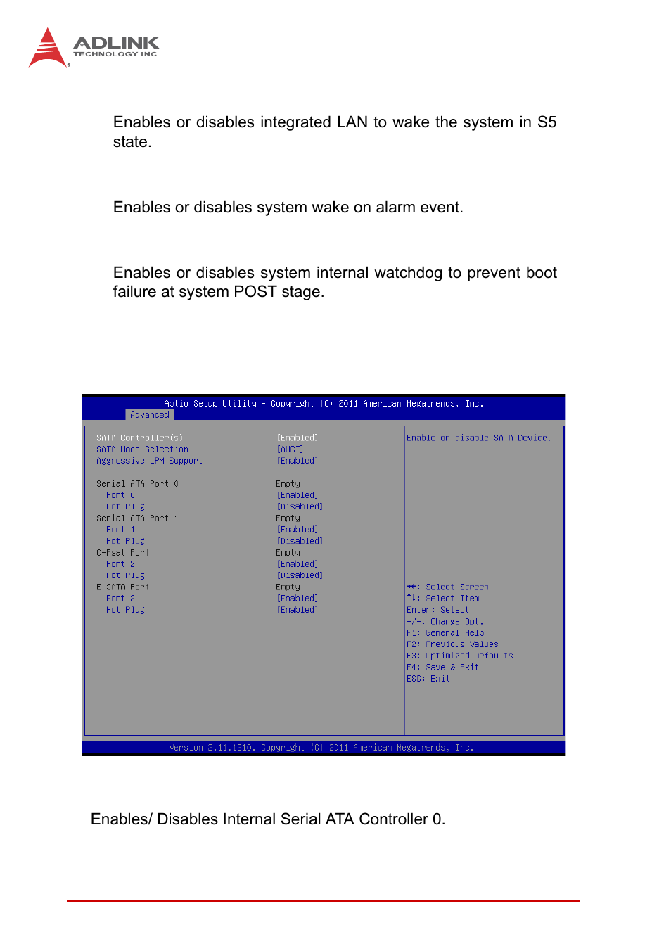 A.2.5 sata configuration, A.2.5, Sata configuration | ADLINK EOS-4000 User Manual | Page 62 / 80