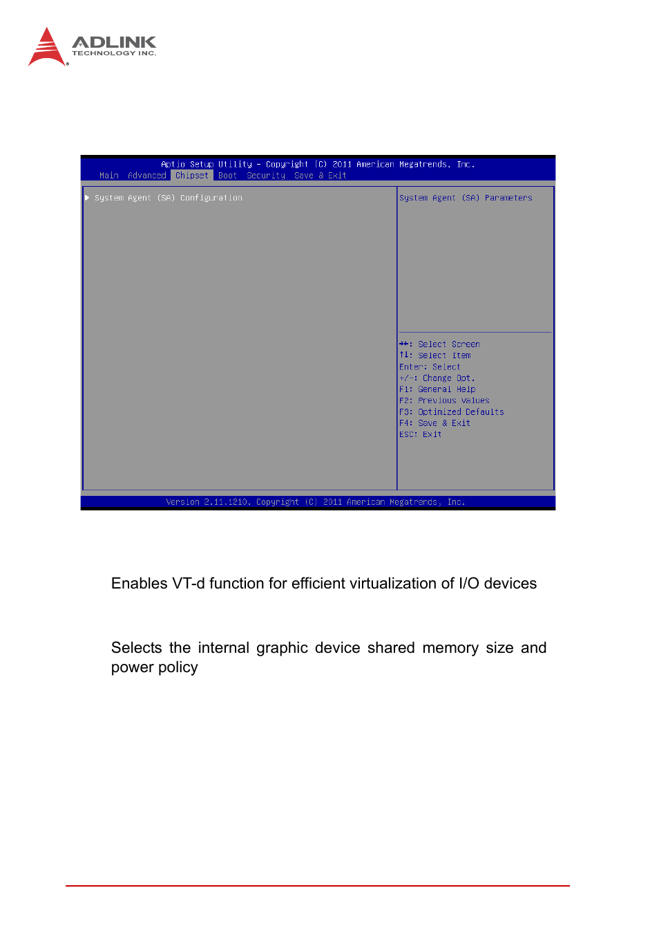 A.3.1 system agent (sa) configuration, A.3.1, System agent (sa) configuration | ADLINK EOS-4000 User Manual | Page 70 / 80