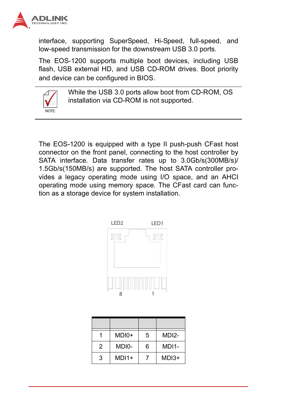 9 cfast slot, 10 poe (power over ethernet) ports, Cfast slot | Poe (power over ethernet) ports, Figure 1-9: poe port connections | ADLINK EOS-1200 User Manual | Page 24 / 108