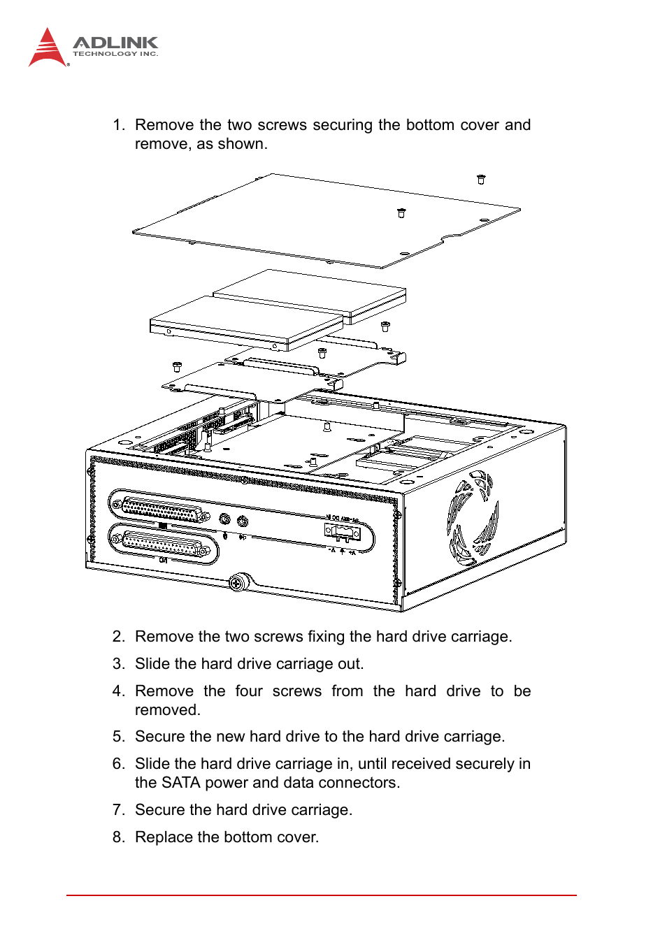2 installing a hard disk drive (hdd), Installing a hard disk drive (hdd) | ADLINK EOS-1200 User Manual | Page 40 / 108