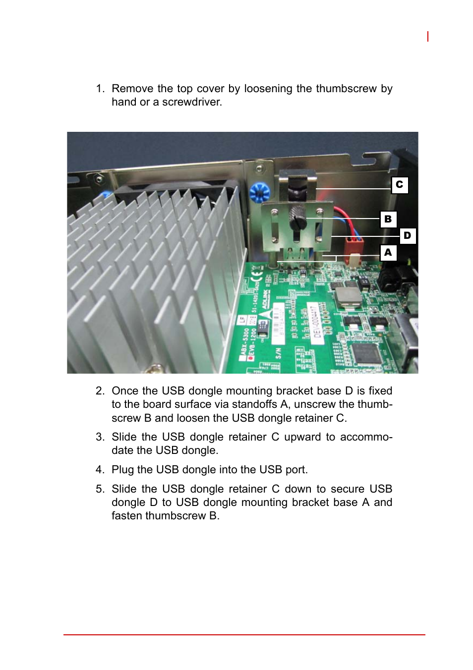 3 installing the usb dongle, Installing the usb dongle | ADLINK EOS-1200 User Manual | Page 41 / 108