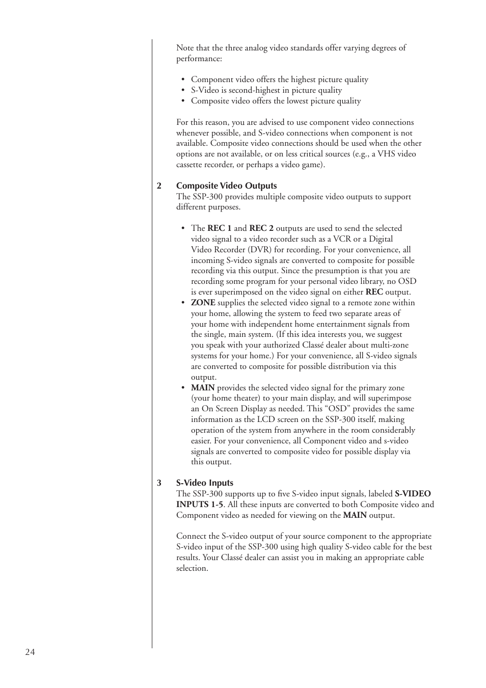 Classe Audio SSP-300 User Manual | Page 24 / 62