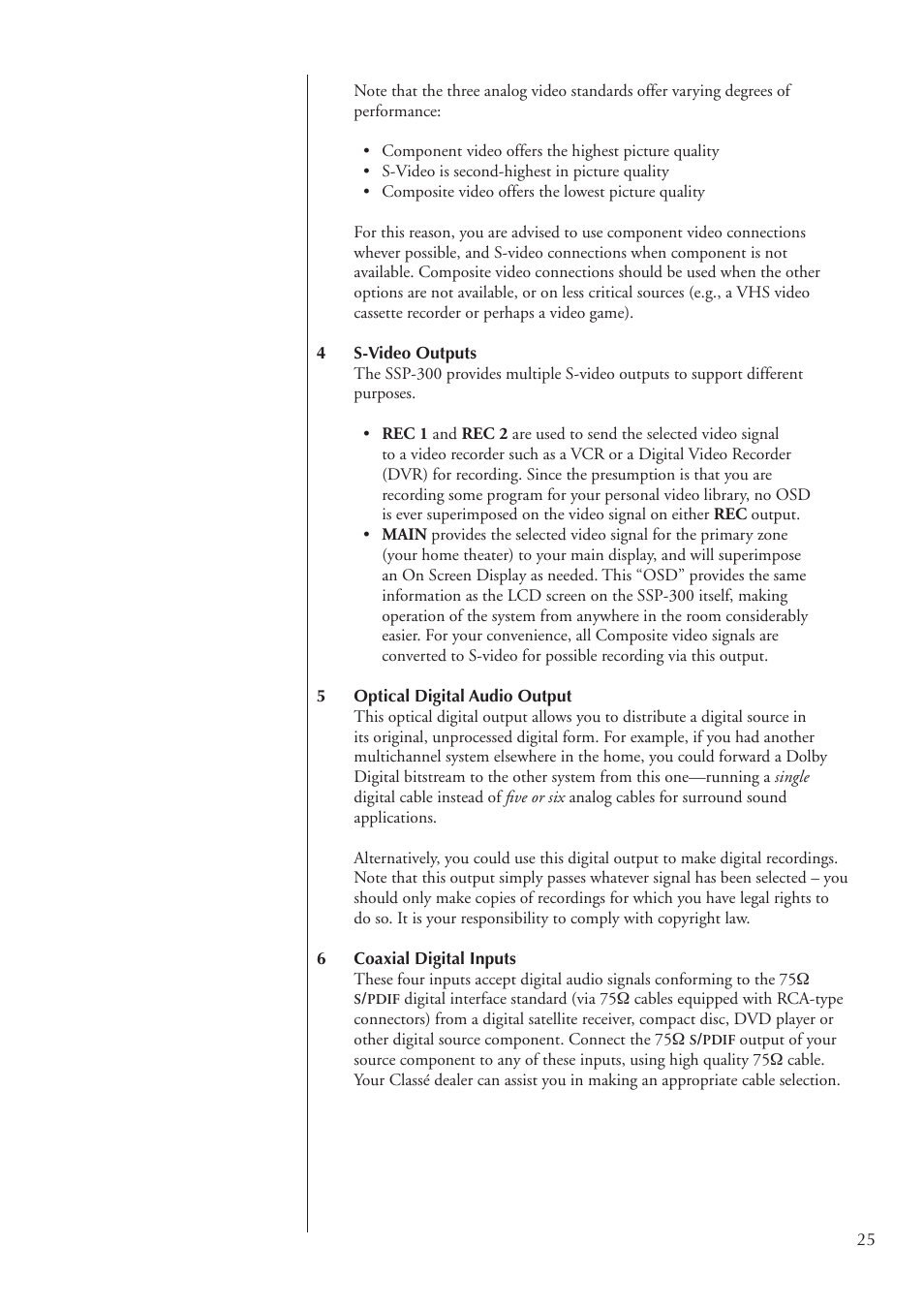 Classe Audio SSP-300 User Manual | Page 25 / 62
