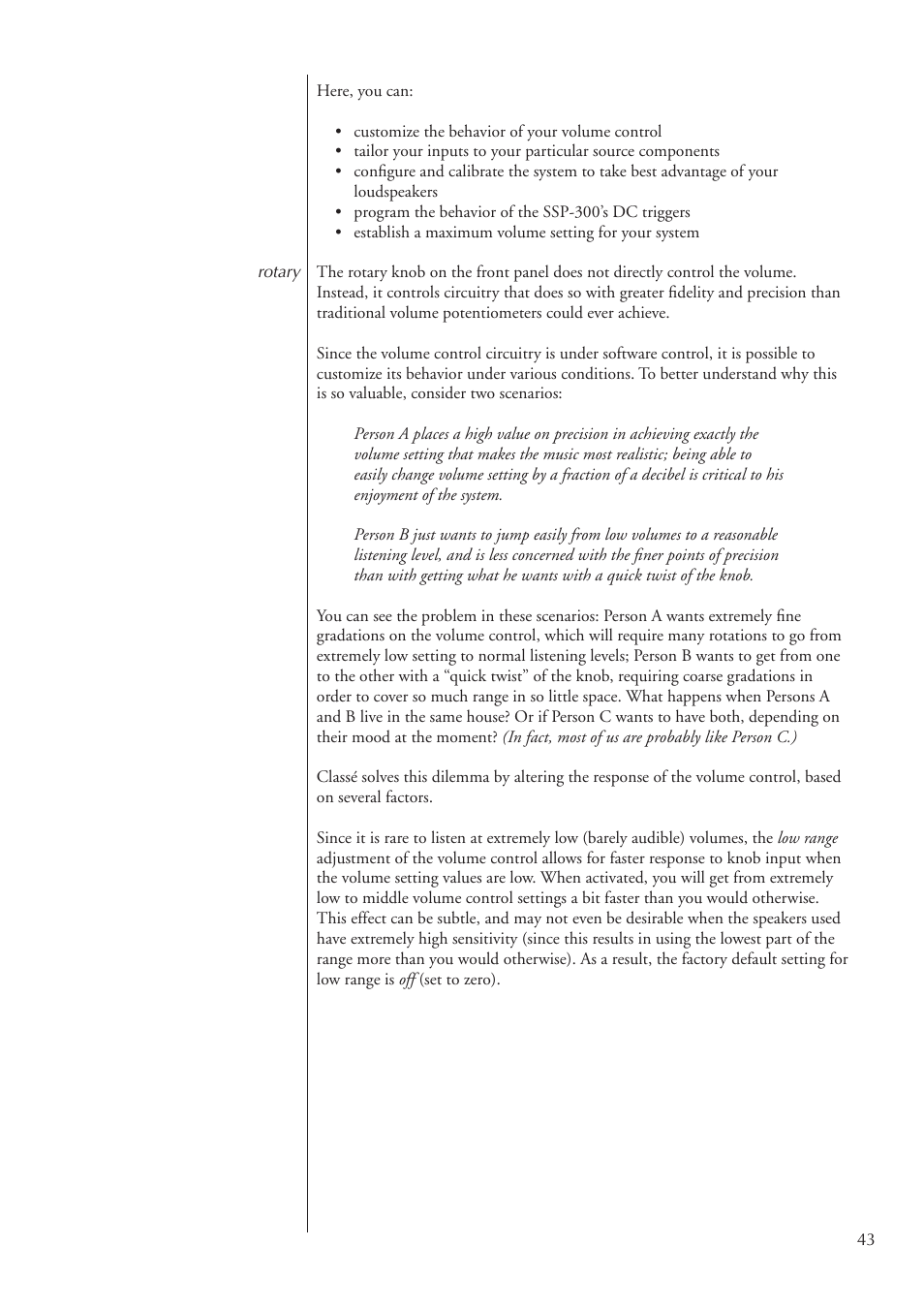 Classe Audio SSP-300 User Manual | Page 43 / 62