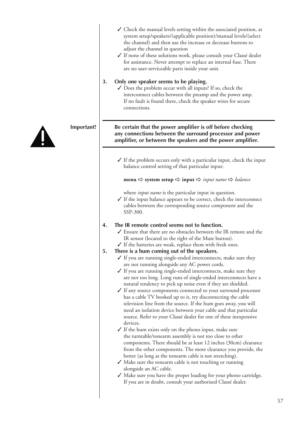 Classe Audio SSP-300 User Manual | Page 57 / 62