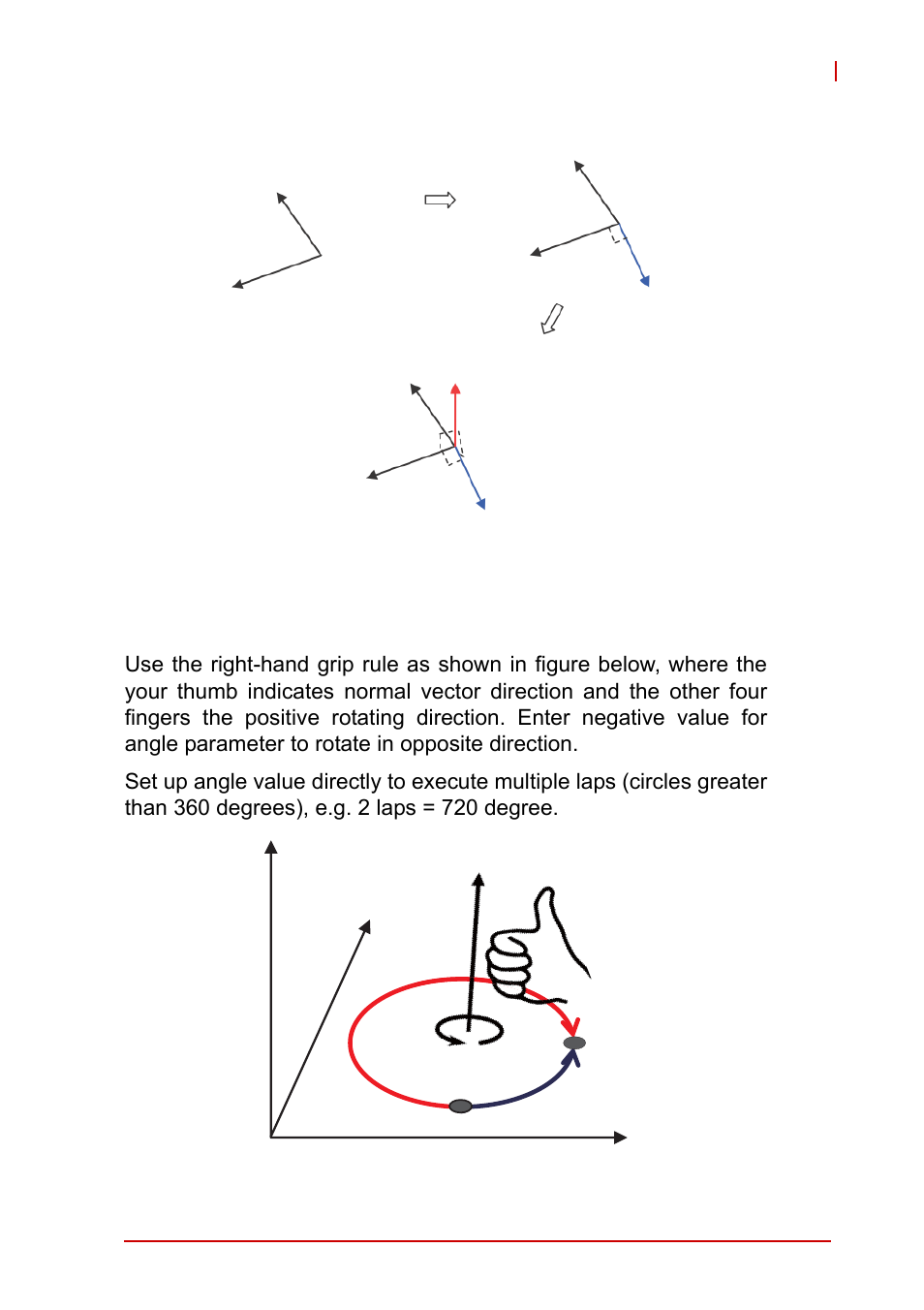 Figure 4-28, Defining spatial normal vector, Figure 4-29 | Determining arc direction in space | ADLINK AMP-208C User Manual | Page 124 / 193