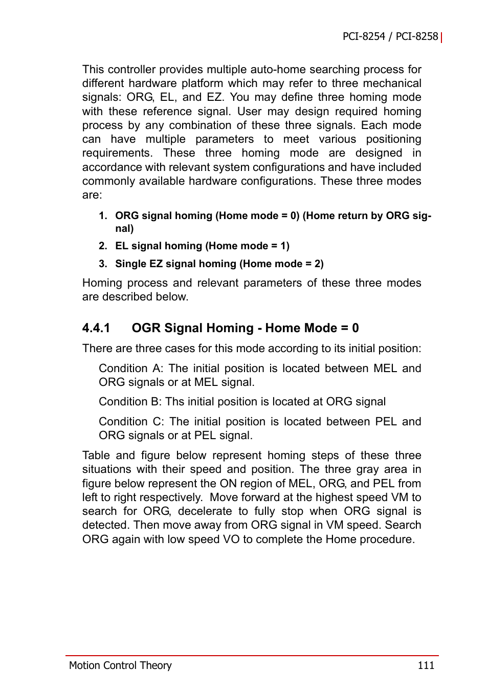 1 ogr signal homing - home mode = 0, Ogr signal homing - home mode = 0 | ADLINK PCI-8258 User Manual | Page 125 / 226