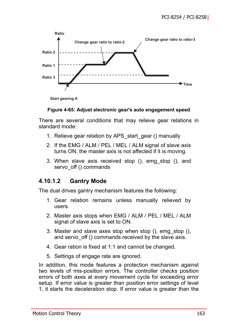 Figure 4-65, Adjust electronic gear's auto engagement speed, 2 gantry mode | ADLINK PCI-8258 User Manual | Page 177 / 226