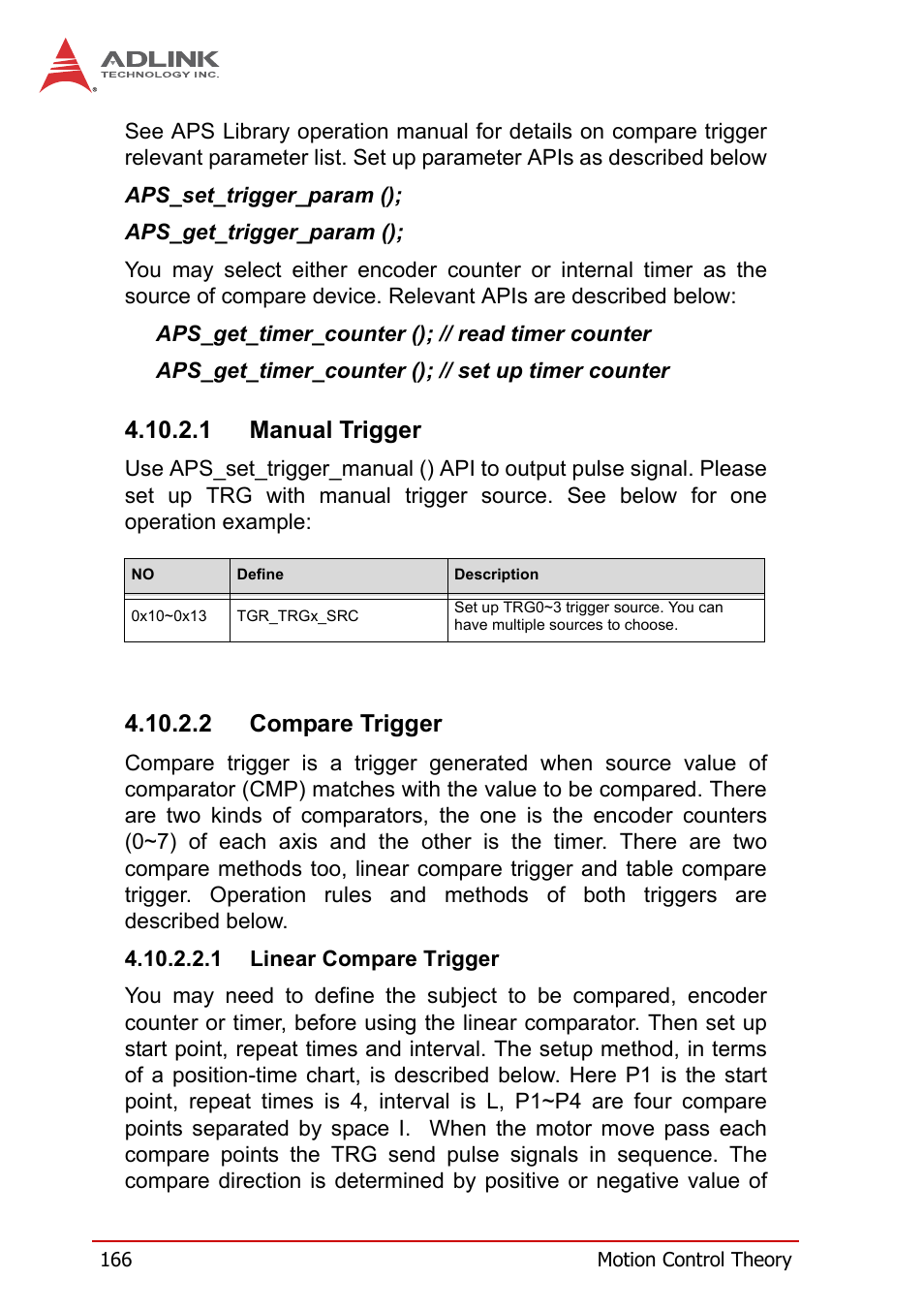 1 manual trigger, 2 compare trigger | ADLINK PCI-8258 User Manual | Page 180 / 226