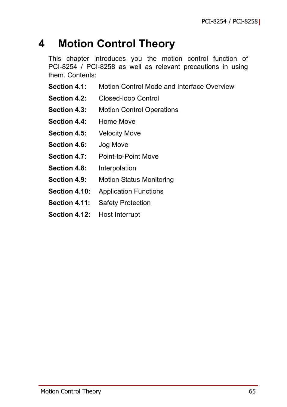 4 motion control theory, 4motion control theory | ADLINK PCI-8258 User Manual | Page 79 / 226