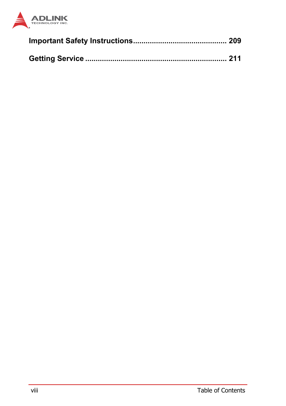 ADLINK PCI-8258 User Manual | Page 8 / 226