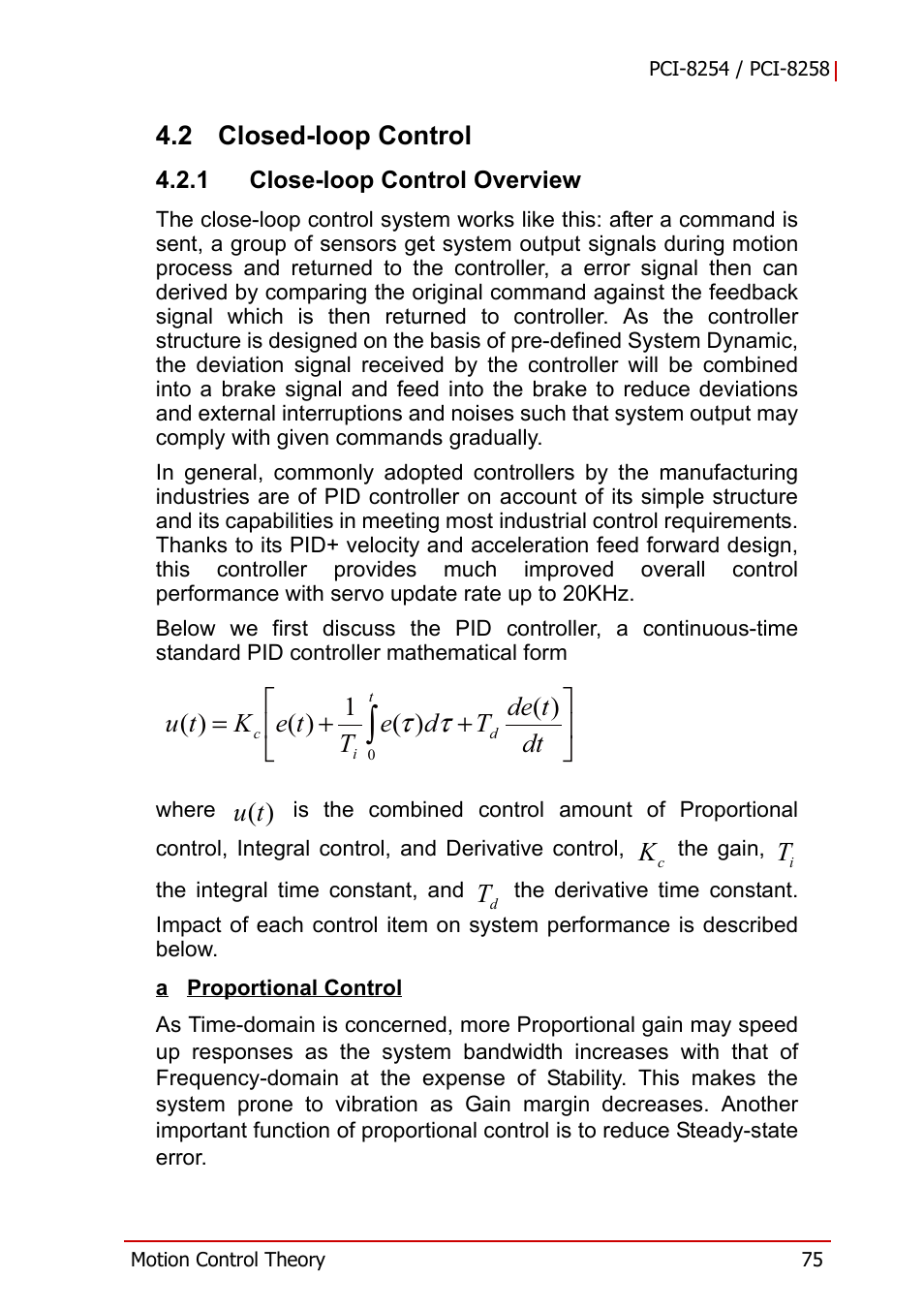 2 closed-loop control, 1 close-loop control overview, Closed-loop control | Close-loop control overview | ADLINK PCI-8258 User Manual | Page 89 / 226