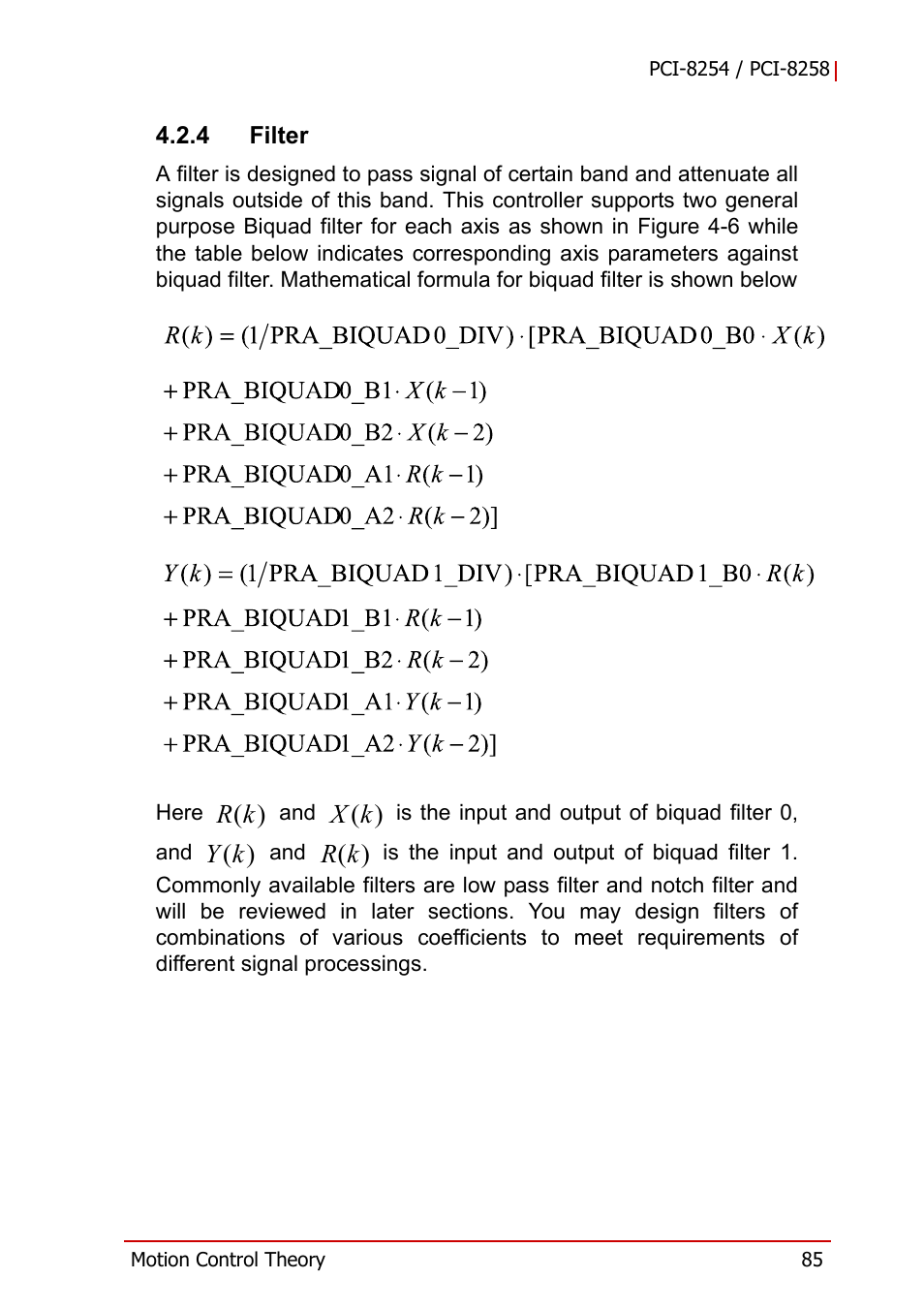 4 filter, Filter | ADLINK PCI-8258 User Manual | Page 99 / 226
