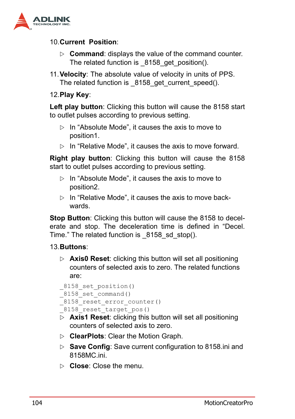 ADLINK PCI-8158 User Manual | Page 114 / 220