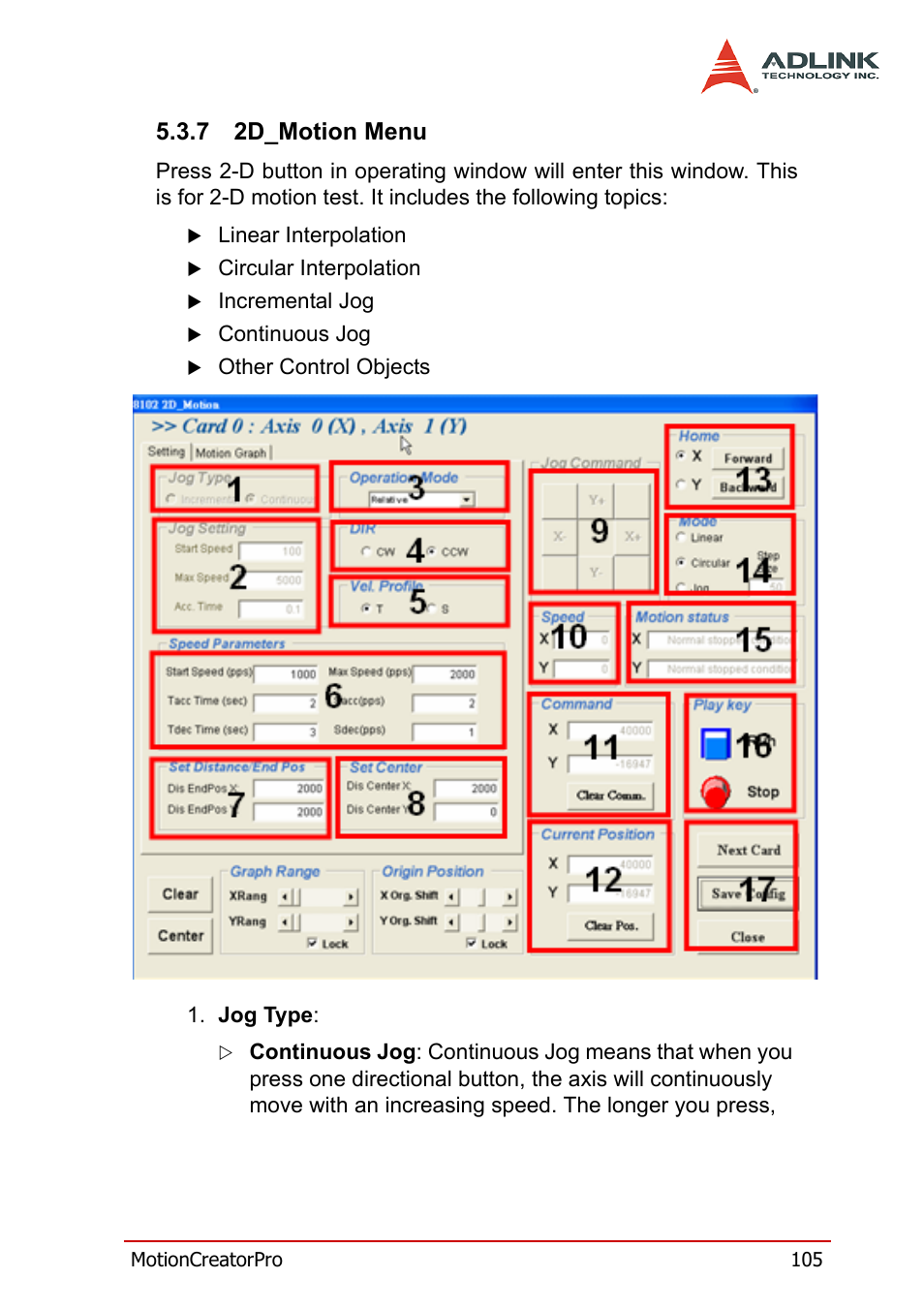 7 2d_motion menu, 2d_motion menu | ADLINK PCI-8158 User Manual | Page 115 / 220