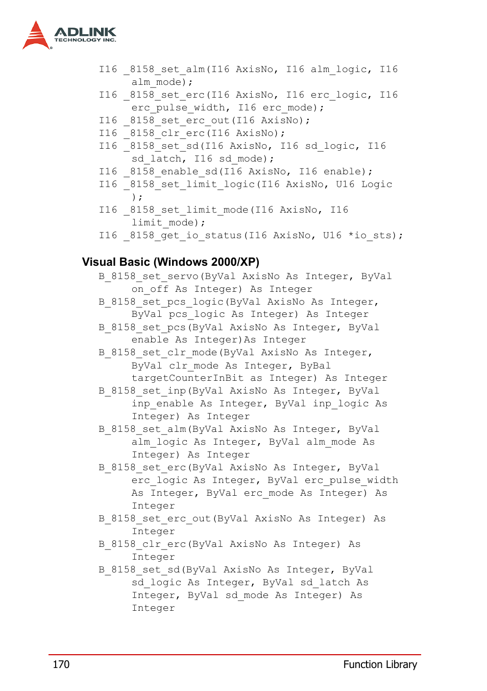 ADLINK PCI-8158 User Manual | Page 180 / 220