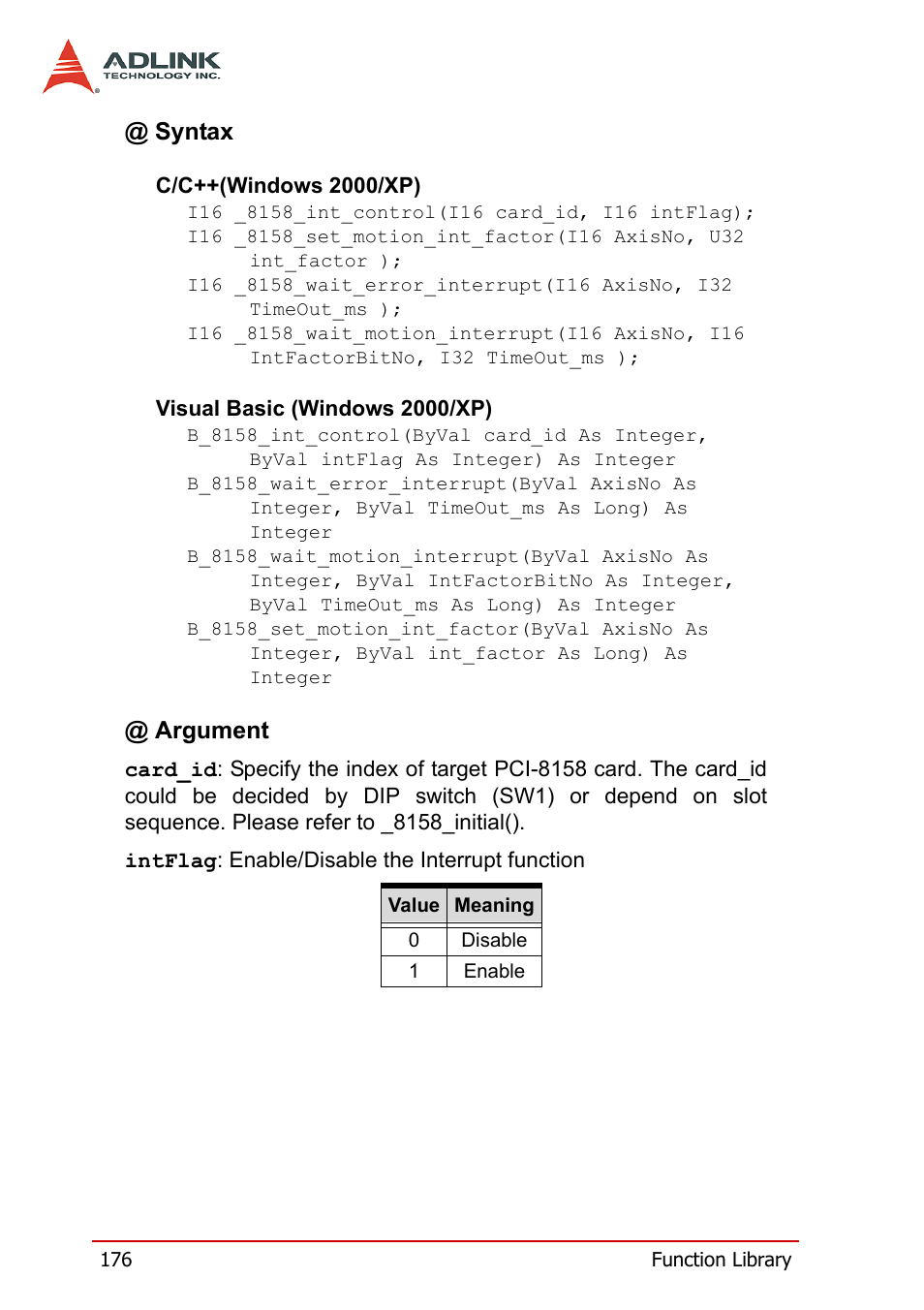 ADLINK PCI-8158 User Manual | Page 186 / 220