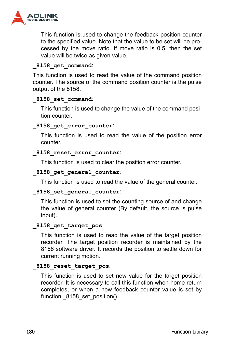 ADLINK PCI-8158 User Manual | Page 190 / 220