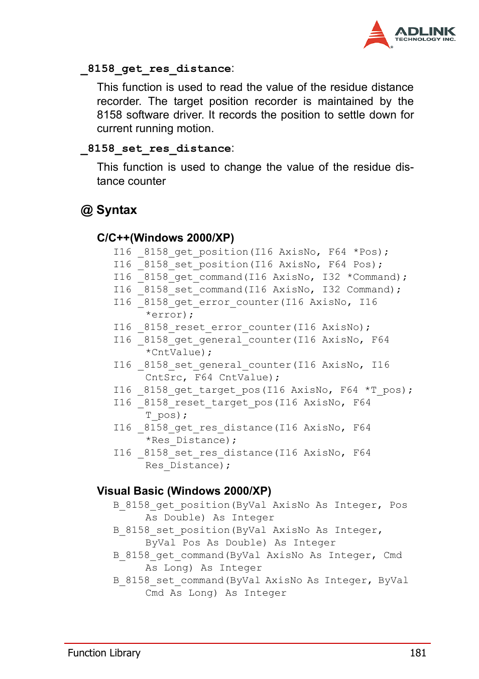 ADLINK PCI-8158 User Manual | Page 191 / 220