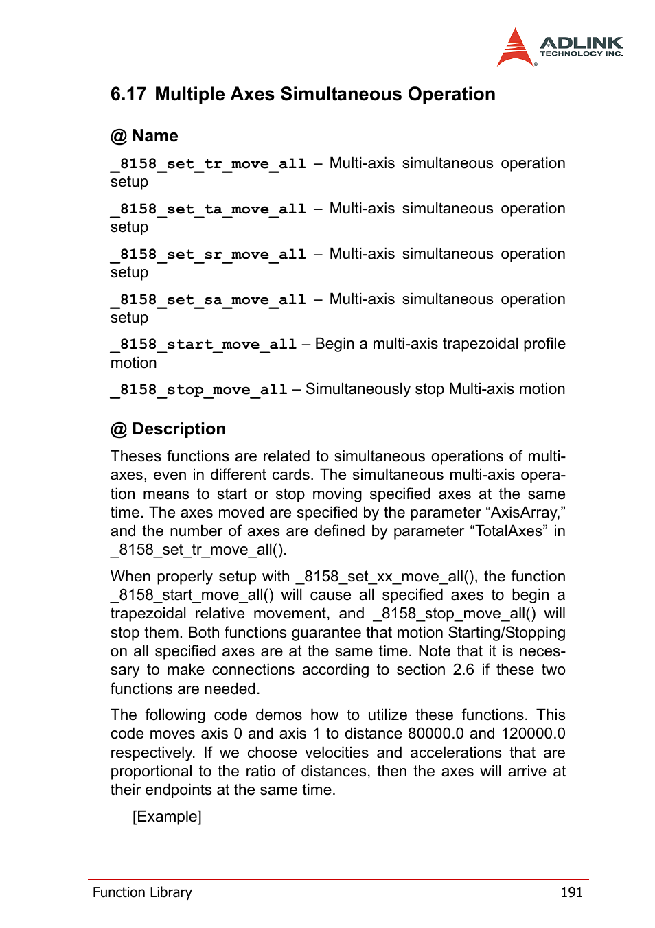 17 multiple axes simultaneous operation | ADLINK PCI-8158 User Manual | Page 201 / 220