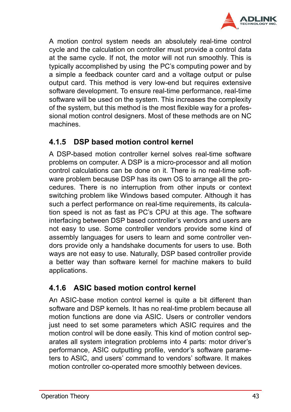 5 dsp based motion control kernel, 6 asic based motion control kernel | ADLINK PCI-8158 User Manual | Page 53 / 220