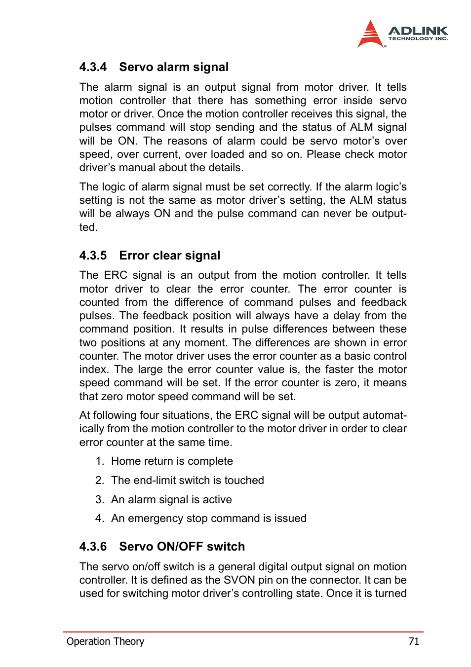 4 servo alarm signal, 5 error clear signal, 6 servo on/off switch | Servo alarm signal error clear signal, Servo on/off switch | ADLINK PCI-8158 User Manual | Page 81 / 220