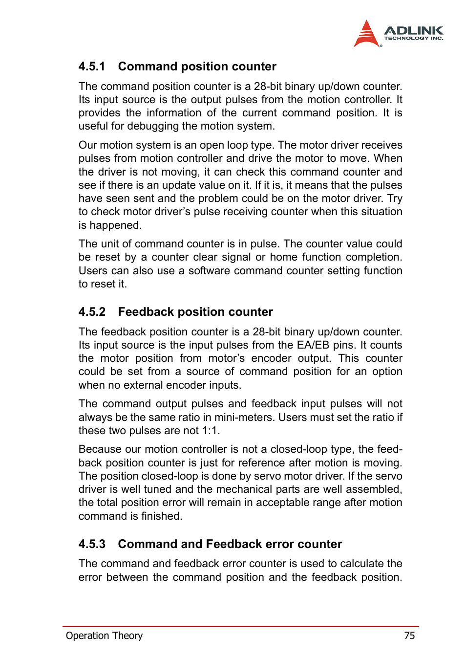 1 command position counter, 2 feedback position counter, 3 command and feedback error counter | ADLINK PCI-8158 User Manual | Page 85 / 220