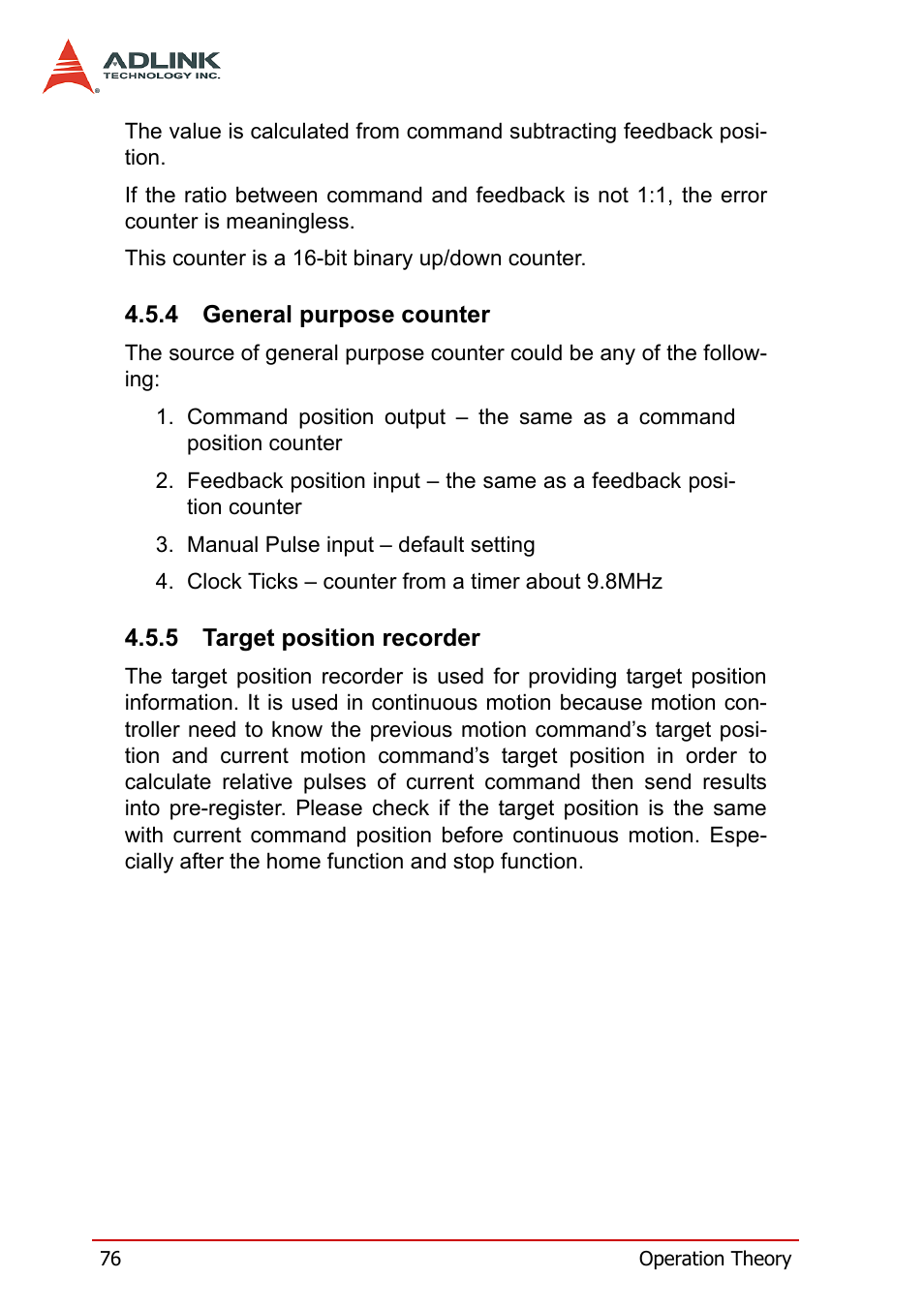 4 general purpose counter, 5 target position recorder, General purpose counter target position recorder | ADLINK PCI-8158 User Manual | Page 86 / 220