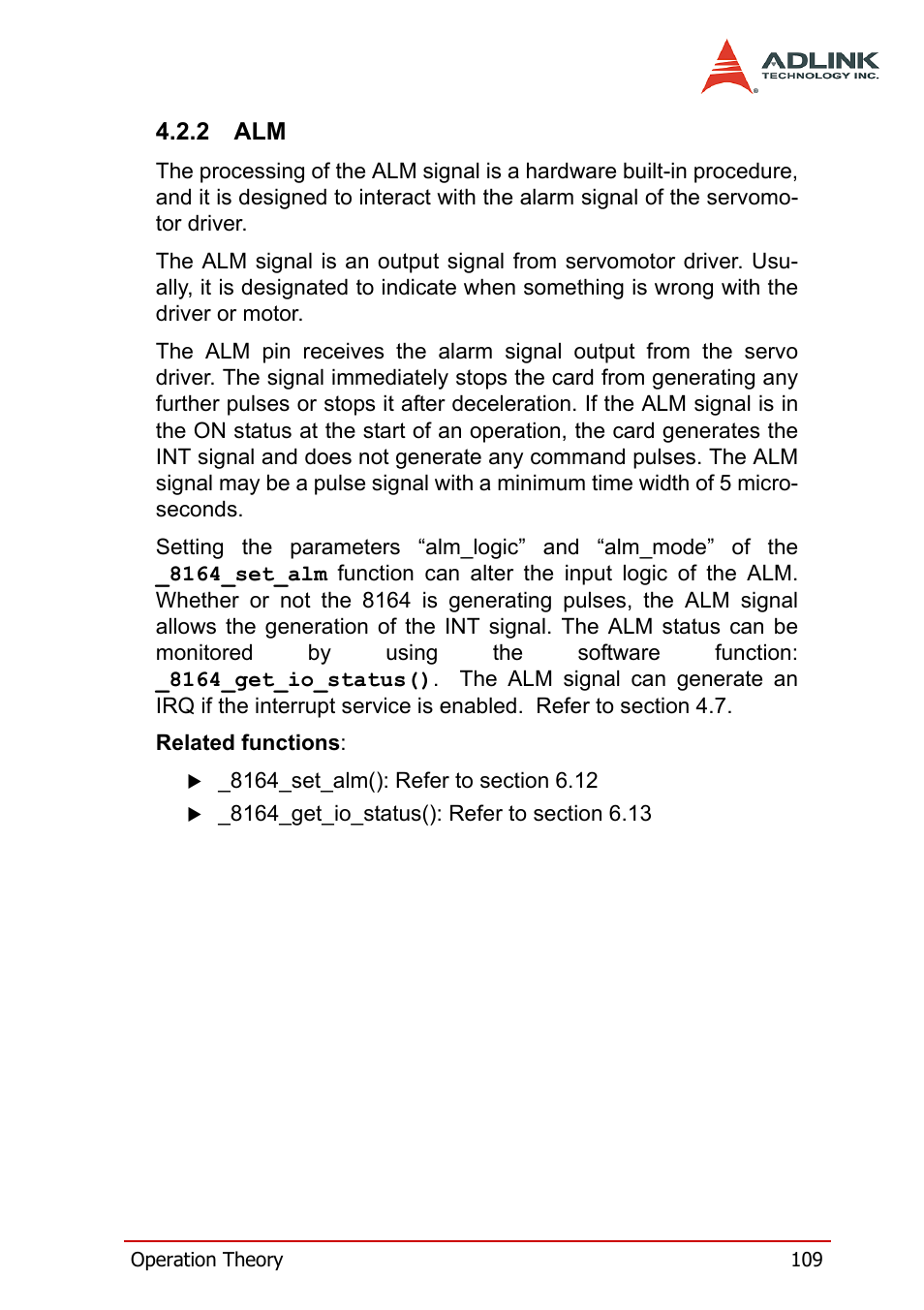 2 alm | ADLINK PCI-8164 User Manual | Page 121 / 310