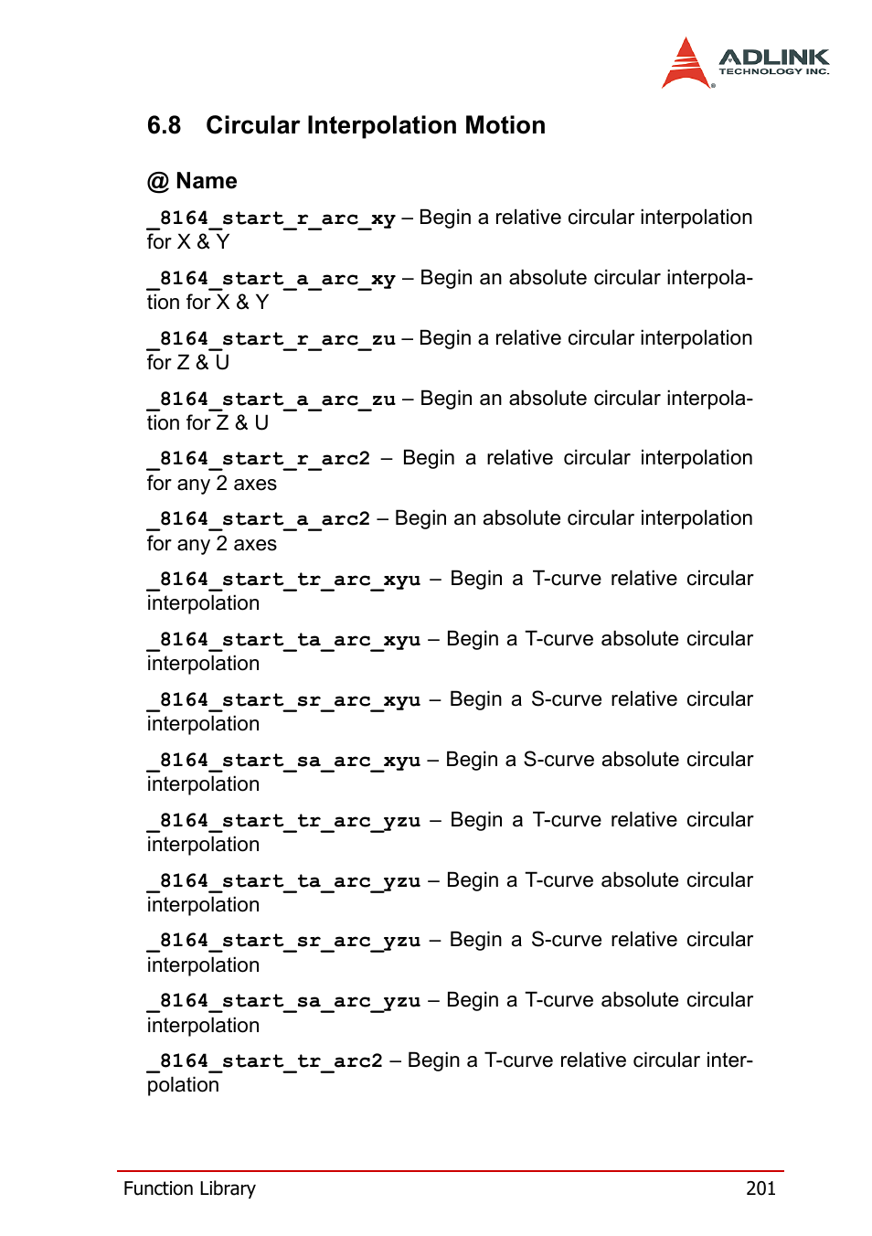 8 circular interpolation motion, Circular interpolation motion | ADLINK PCI-8164 User Manual | Page 213 / 310