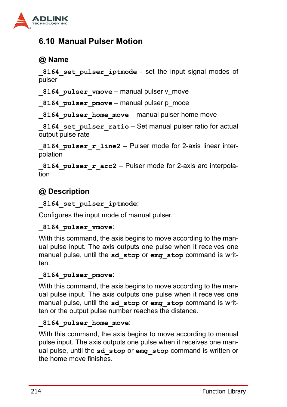 10 manual pulser motion | ADLINK PCI-8164 User Manual | Page 226 / 310
