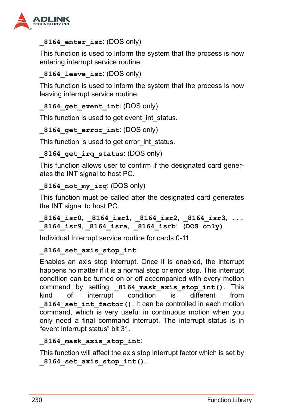 ADLINK PCI-8164 User Manual | Page 242 / 310