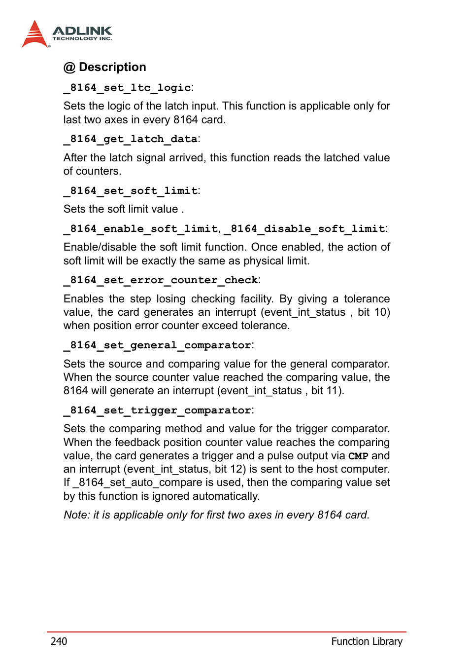 ADLINK PCI-8164 User Manual | Page 252 / 310
