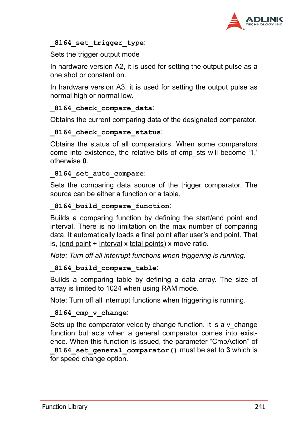 ADLINK PCI-8164 User Manual | Page 253 / 310