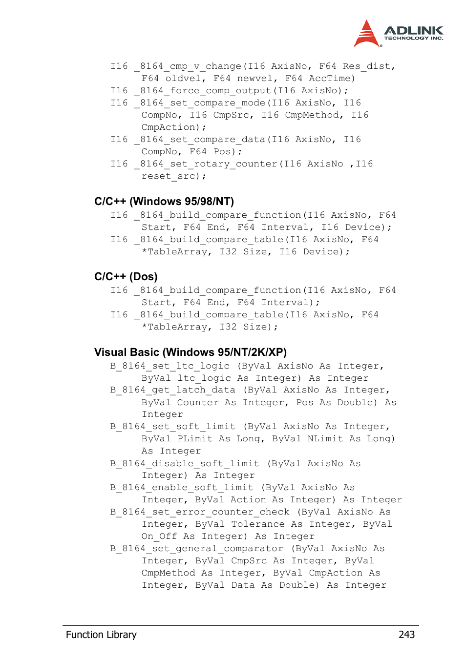 ADLINK PCI-8164 User Manual | Page 255 / 310