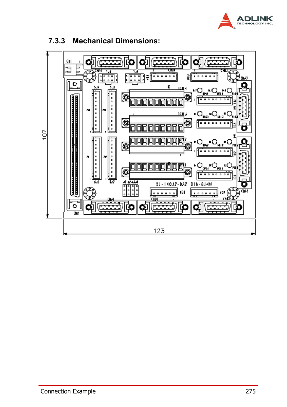 3 mechanical dimensions, Mechanical dimensions | ADLINK PCI-8164 User Manual | Page 287 / 310