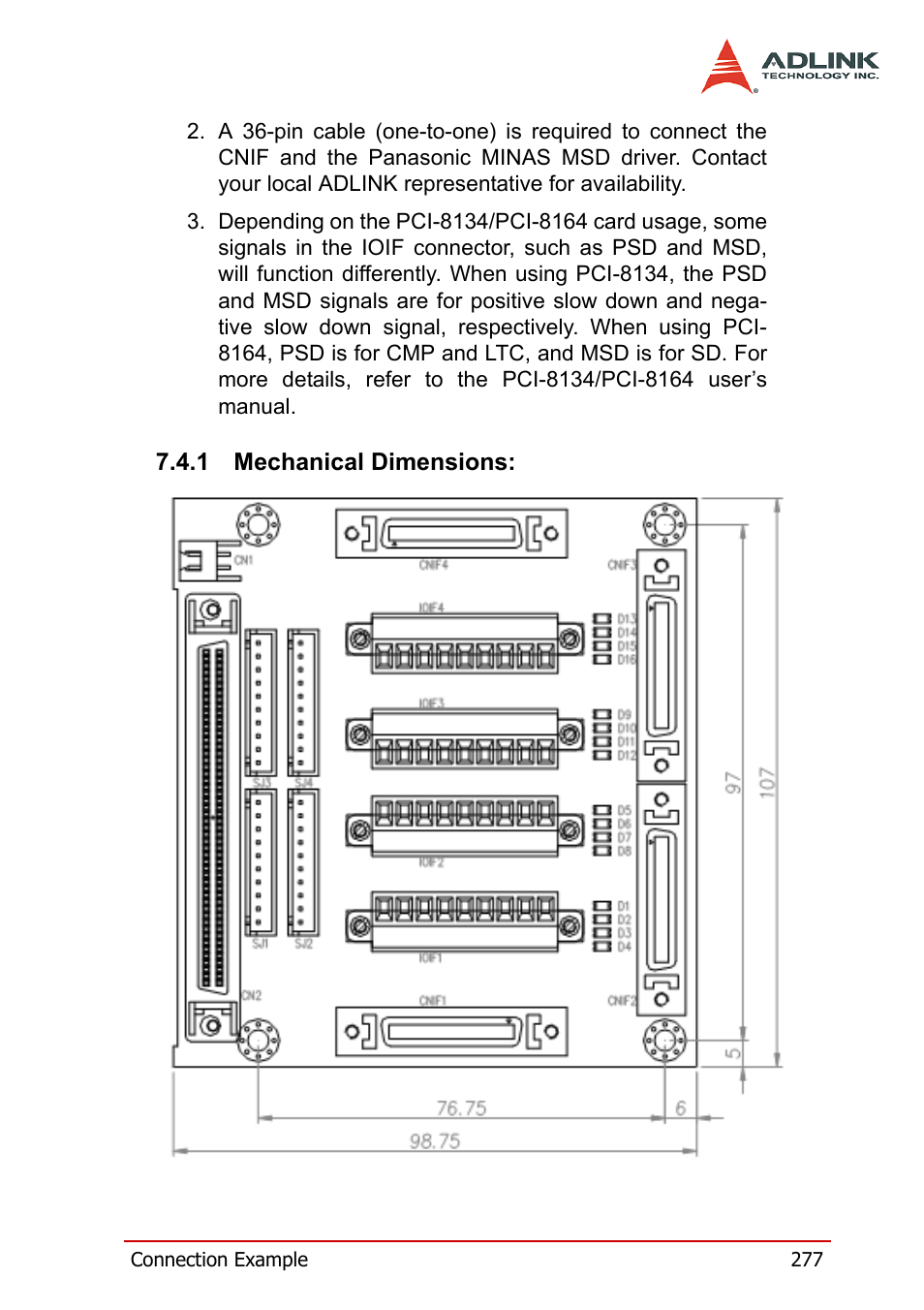 1 mechanical dimensions, Mechanical dimensions | ADLINK PCI-8164 User Manual | Page 289 / 310