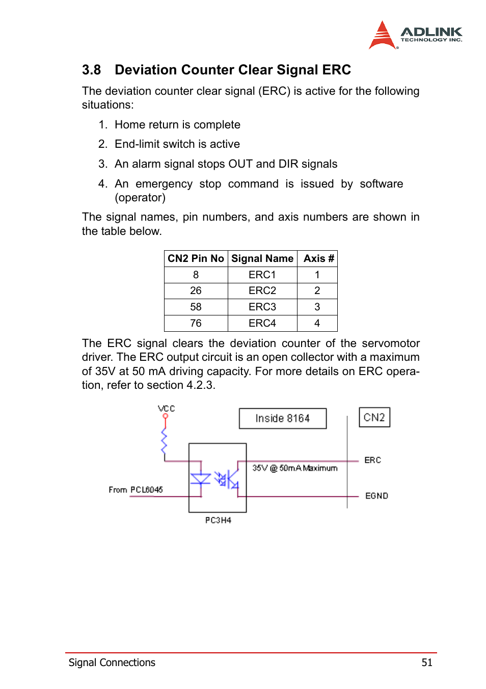 8 deviation counter clear signal erc, Deviation counter clear signal erc | ADLINK PCI-8164 User Manual | Page 63 / 310