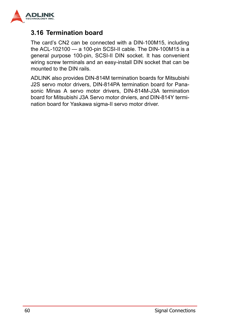 16 termination board | ADLINK PCI-8164 User Manual | Page 72 / 310