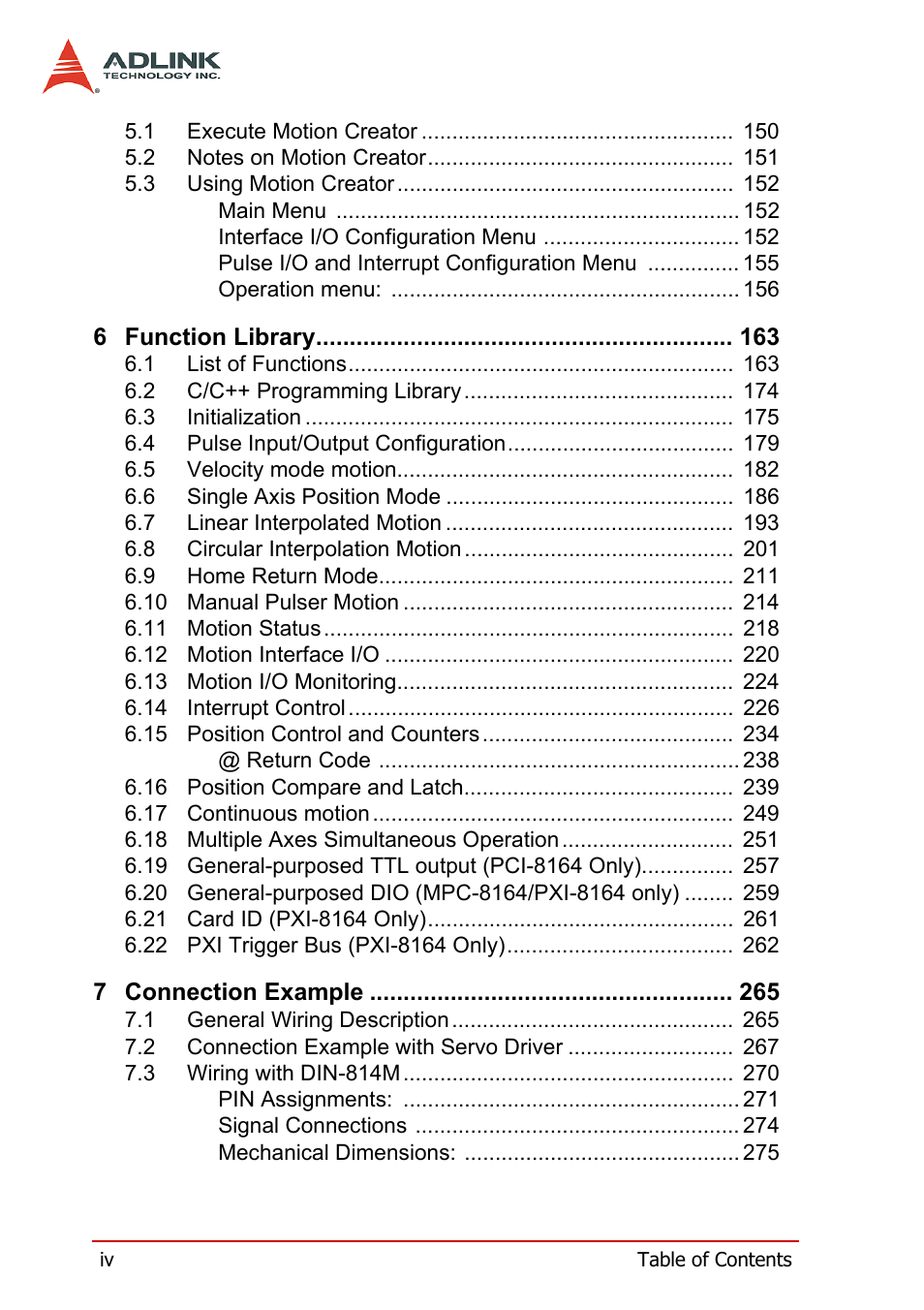ADLINK PCI-8164 User Manual | Page 8 / 310