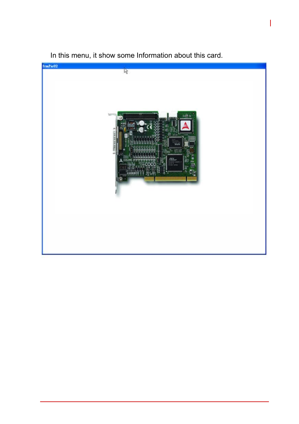 3 card information menu, Card information menu | ADLINK PCI-8102 User Manual | Page 100 / 211