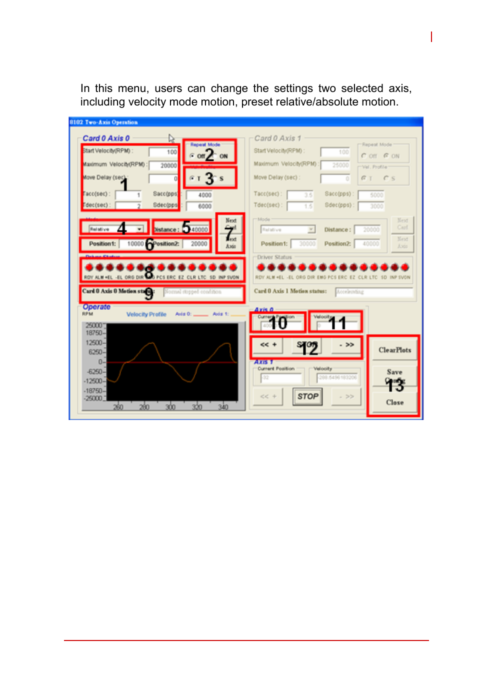 6 two-axis operation menu, Two-axis operation menu | ADLINK PCI-8102 User Manual | Page 114 / 211