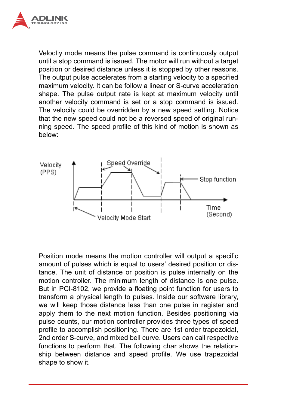 5 velocity mode, 6 one axis position mode, Velocity mode one axis position mode | ADLINK PCI-8102 User Manual | Page 59 / 211