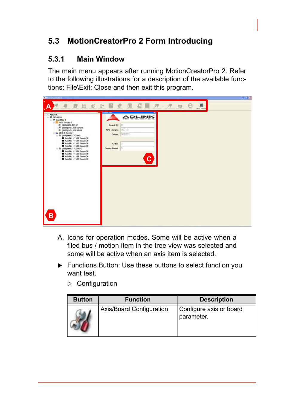 3 motioncreatorpro 2 form introducing, 1 main window, Motioncreatorpro 2 form introducing | ADLINK PCI-7856 User Manual | Page 67 / 86