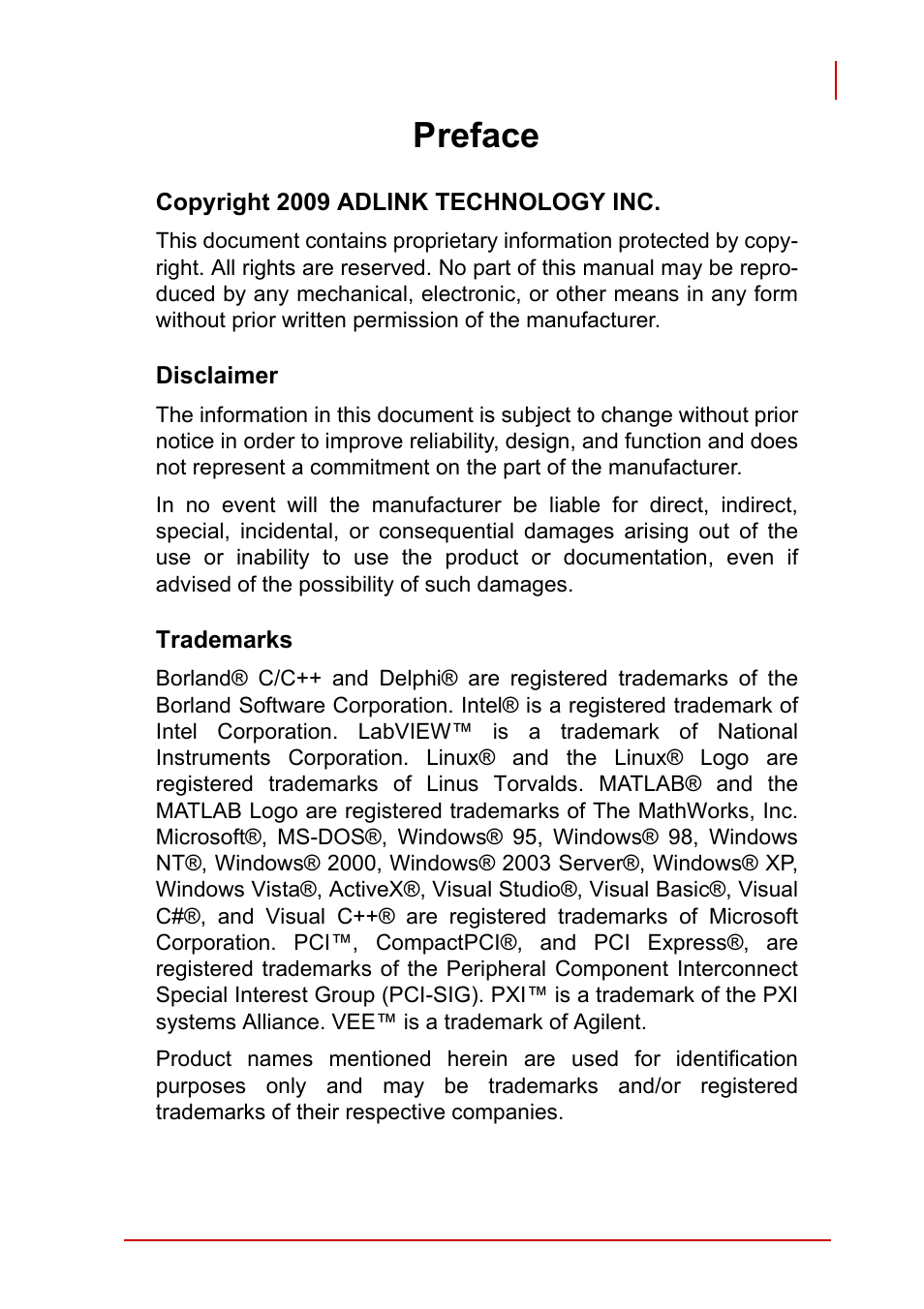 Preface | ADLINK PCI-7856 User Manual | Page 9 / 86