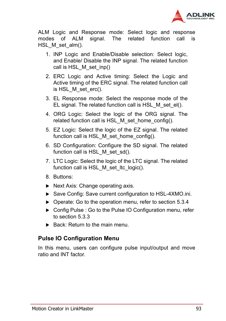 Pulse io configuration menu | ADLINK HSL-4XMO User Manual | Page 103 / 116