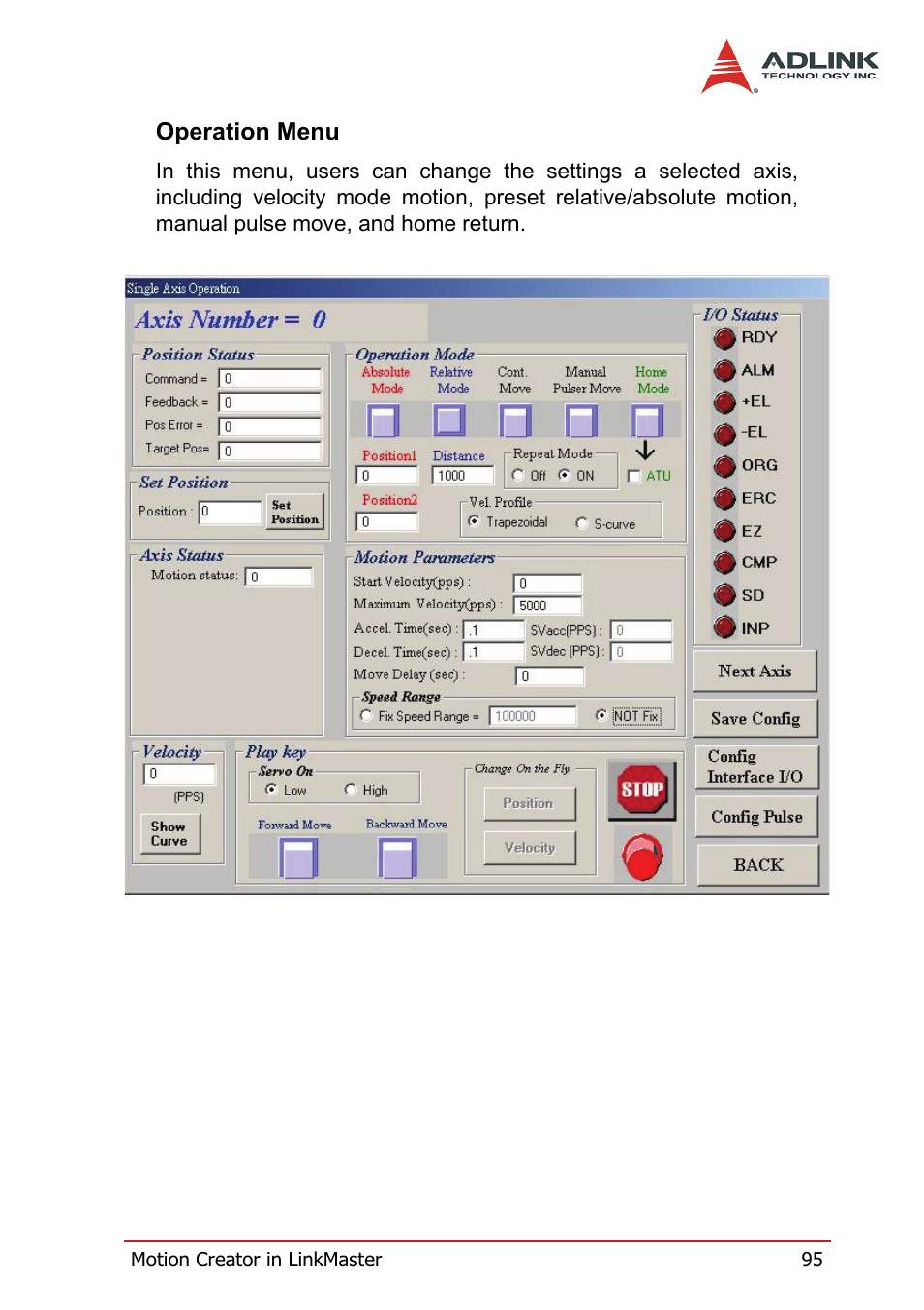 Operation menu | ADLINK HSL-4XMO User Manual | Page 105 / 116