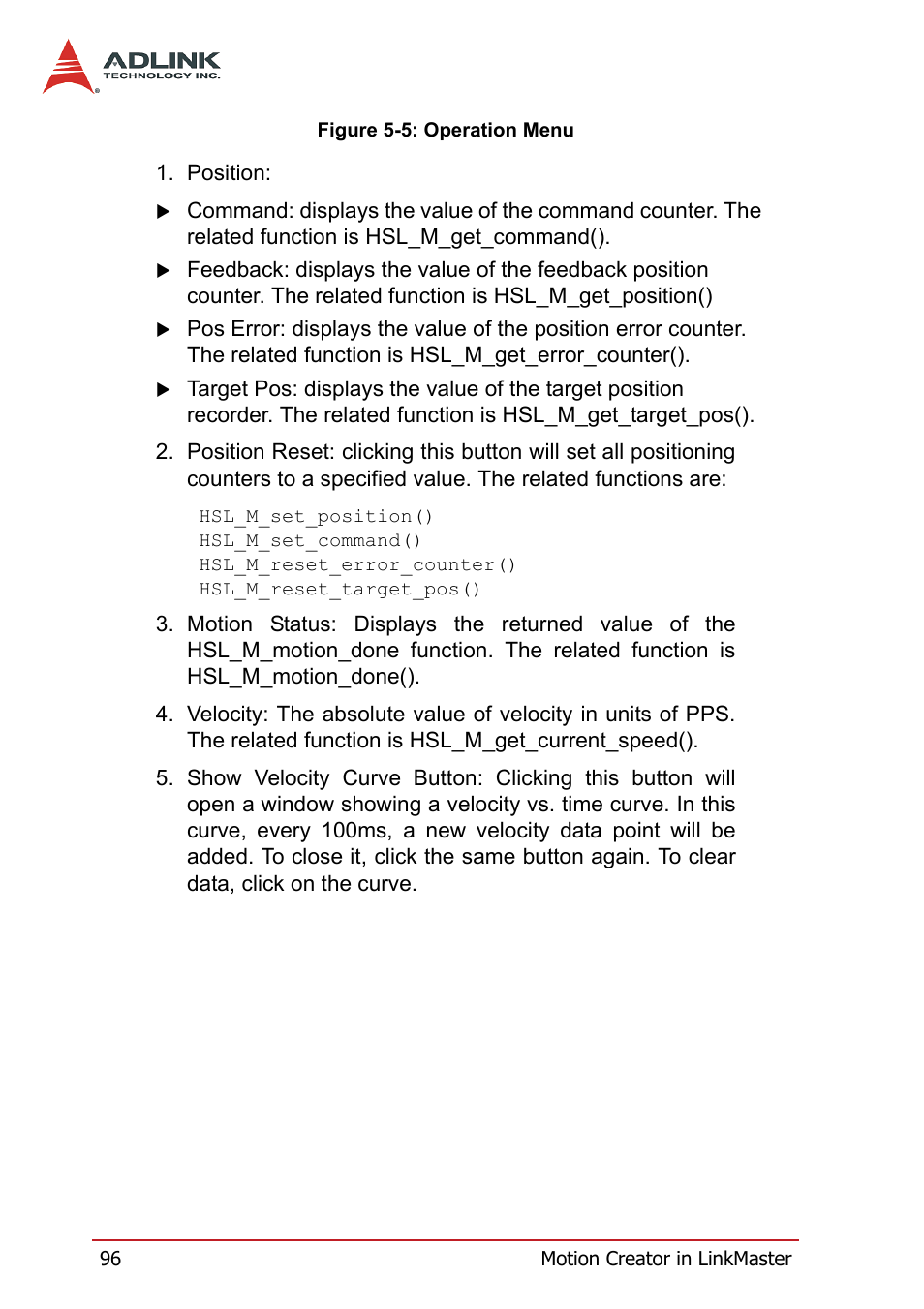 Figure 5-5: operation menu | ADLINK HSL-4XMO User Manual | Page 106 / 116