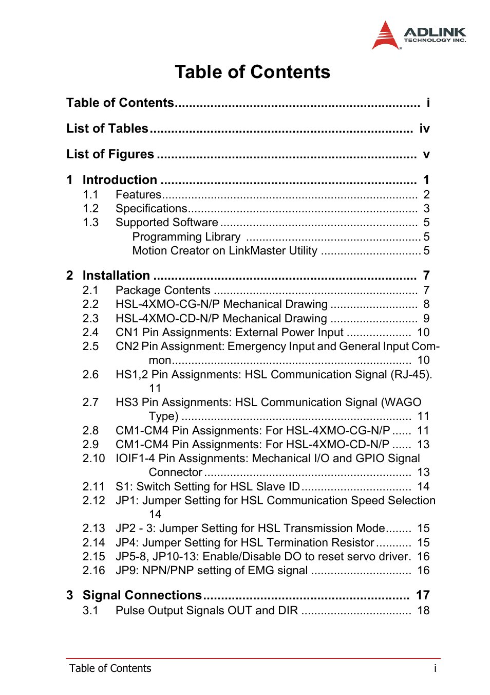 ADLINK HSL-4XMO User Manual | Page 5 / 116
